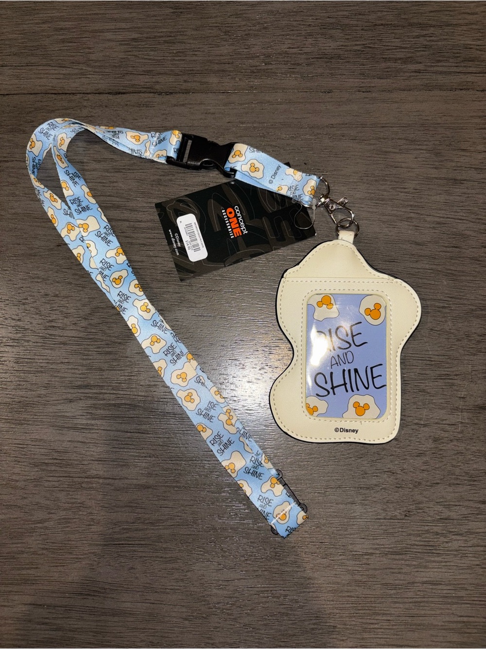Disney Light Blue & Cream 'Rise and Shine' Lanyard Badge Holder